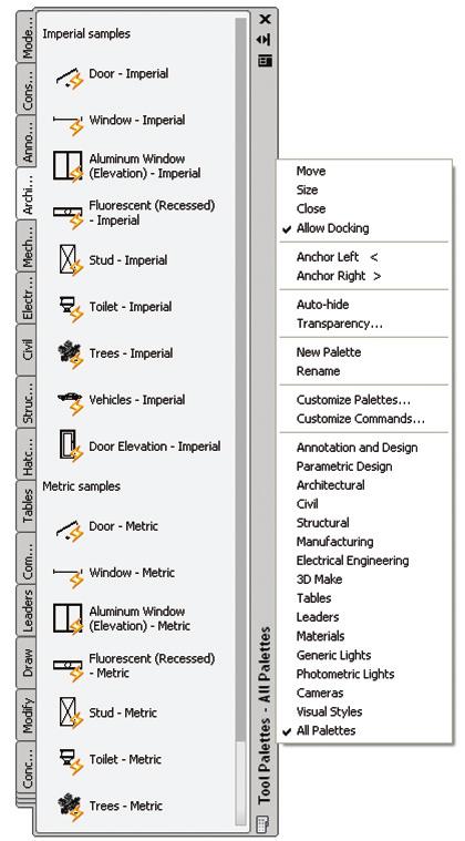 Figure 7. Setting a tool palette group current by picking the Properties button.