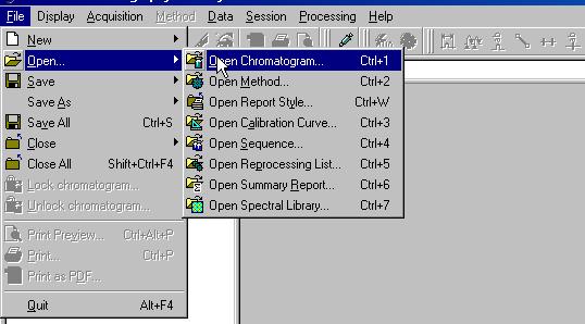 Reprocessing a Chromatogram Overview The following is covered in this section: Opening a chromatogram Manipulating the main Galaxie window Changing data handling, peak identification, and report
