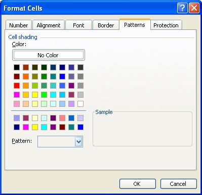 ADDING SHADING TO CELLS: With shading, you can add a color or gray shading to the background of a cell.