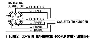 2.4 Connect the Transducer 2.4.1 Cable Type Determine the distance between the transducer s installed location and the DFI 9000. If the distance is less than 30 feet, use a four-wire hookup.