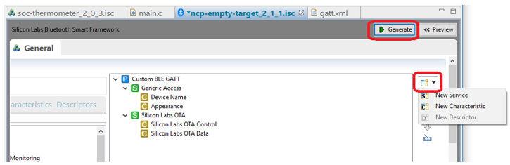 Adding New Functionality to the NCP Empty Example 8.2 Update the C Target Project In C-based projects generated using SDK 2.1.