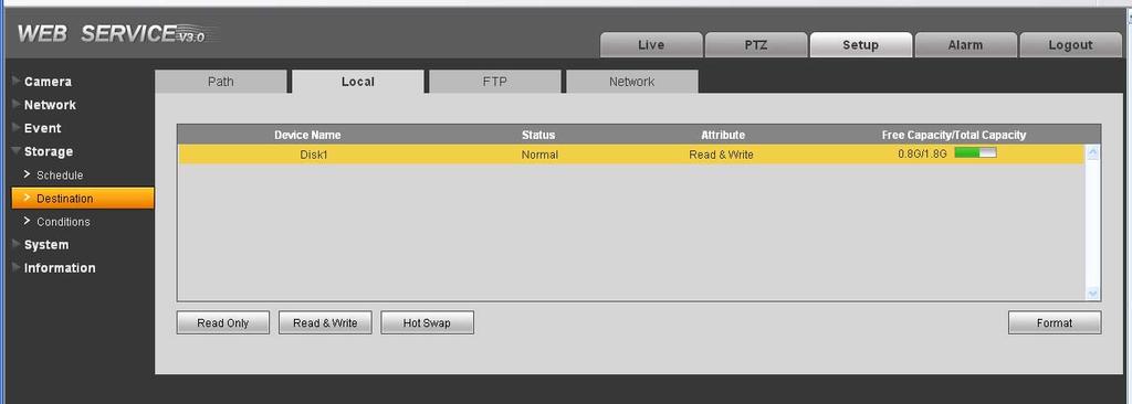 Parameter Event Type Local Function It includes: general, motion detect and alarm. It saved in the SD card. FTP Network It saved in the FTP server.