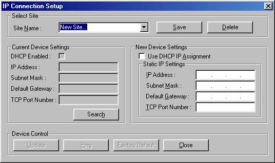 TCP Port Number: type in the assigned TCP port that has been assigned to the device.