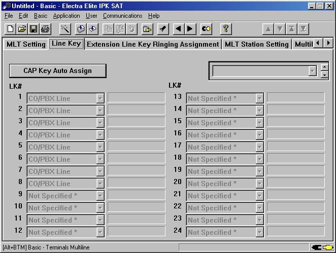 Electra Elite IPK Document Revision 1C SECTION 3 SYSTEM DATA SCREEN When an option is selected from a pulldown menu, a screen is displayed that allows the user to program data for the function