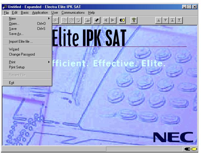 Document Revision 1C Electra Elite IPK SECTION 5 ELECTRA ELITE SAT PULLDOWN MENUS This section explains each available pulldown menu in the Electra Elite SAT software.