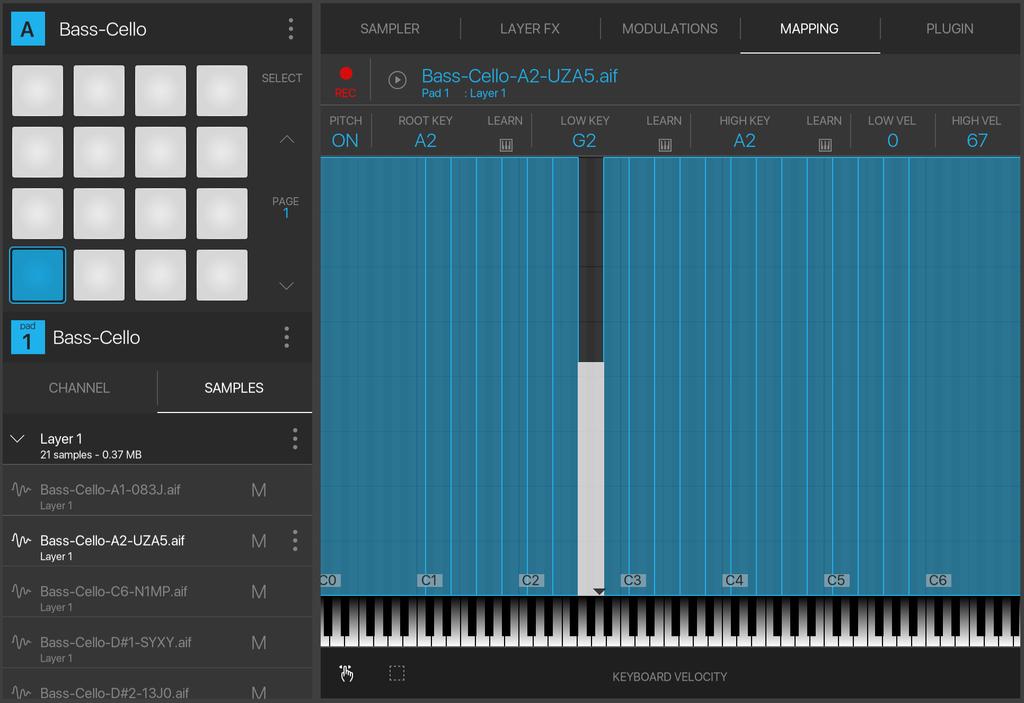 When you select a modulation from the list, more parameters are displayed depending on the assigned modulator. In the example above, the LFO parameters are displayed.