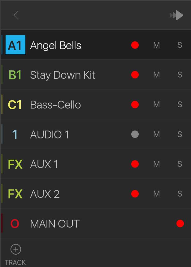 You can mute or solo each track by pressing their corresponding M and S buttons.