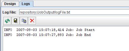 Jobs and Tasks can select the log file in the repository panel, right-click and select "Copy URL". Under the "Logs" tab, paste the URL in the field named "Log File".
