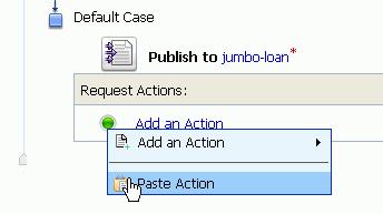Click on the Add an Action icon in the Request