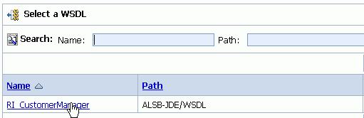 6. The Select a WSDL page is displayed.
