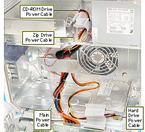 Take Apart Power Supply - 79 2 Disconnect the following power cables: cables P6 and P7 from the CD-ROM/Zip drive Power
