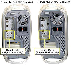 Take Apart Power Mac G4: AGP/PCI Graphics - 2 You can also identify the versions by checking the I/O panel at the back of the
