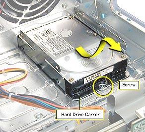 Take Apart Hard Drive, IDE /ATA - 46 2 Remove the hard drive carrier mounting screw.