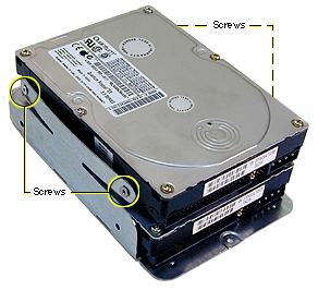 Take Apart Hard Drive, IDE /ATA - 48 Replacement Note: To install two drives in the U-shaped carrier, install the first drive in the bottom of the carrier.