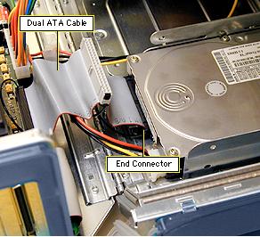 Take Apart Hard Drive, IDE /ATA - 49 Replacement Note: When reconnecting a dual-drive ATA cable to drives