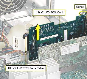 Take Apart Ultra2 LVD SCSI Card - 60 1 Remove the Ultra2 LVD SCSI card mounting screw.
