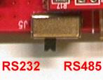 4. RS232/RS485 mode switch. 5. RS422/RS485 4-wires connector.