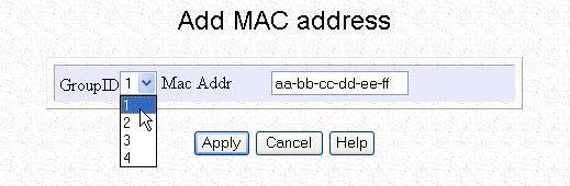 Fill in the Mac Addr field with the MAC address of the client in the format xx:xx:xx:xx:xx or