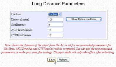 4.4 Long Distance Parameters (available in all modes) Long Distance Parameters These parameters determine the distance