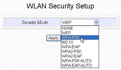 Chapter 4 Common Configuration 4.5.2 How to set up WPA-PSK [Available in AP/Gateway mode ONLY] The guidelines below will help you to set up Netkrom AIR-BR500G/GH for using WPA-PSK.