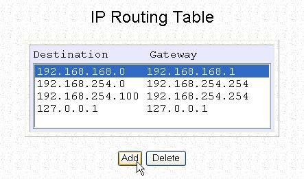 Chapter 5 Further Configuration Static Routing Click on Routing from the CONFIGURATION menu.