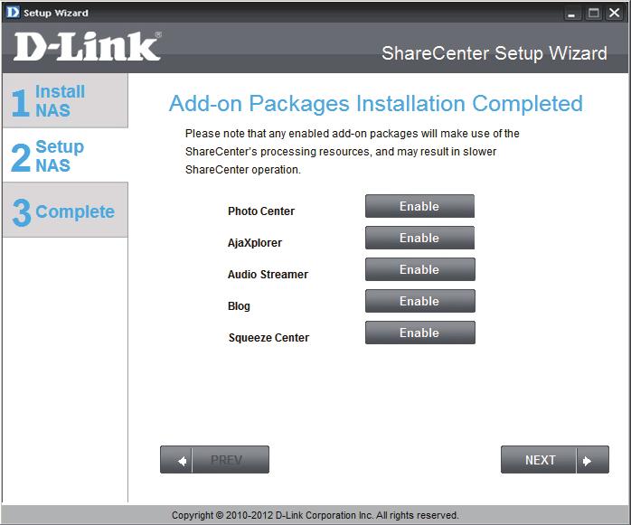 Section 3 - Installation The wizard can enable the Add-on packages installed using this step.