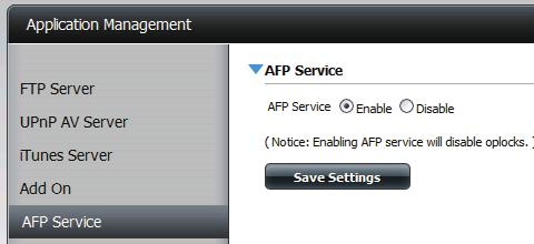 AFP Service The ShareCenter supports Apple Filing Service for connectivity with MAC OS based computers.