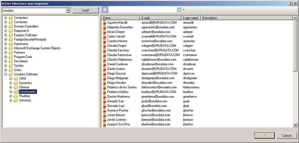 Figure 32 Active Directory data importer with loaded users Figure 33Filtered list of users File: importing, exporting and synchronizing with LDAP This section describes the