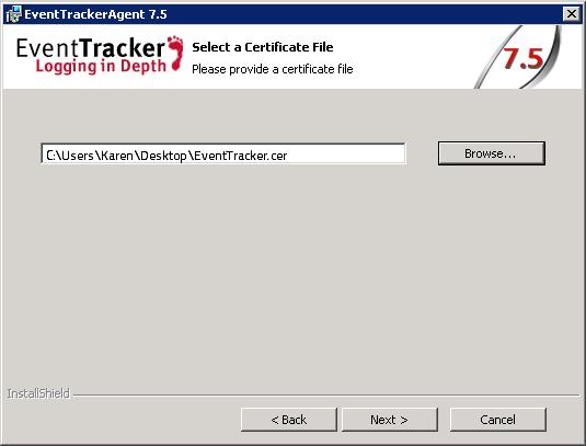 Figure 107: Select certificate file 6. Click the Next > button. 7.