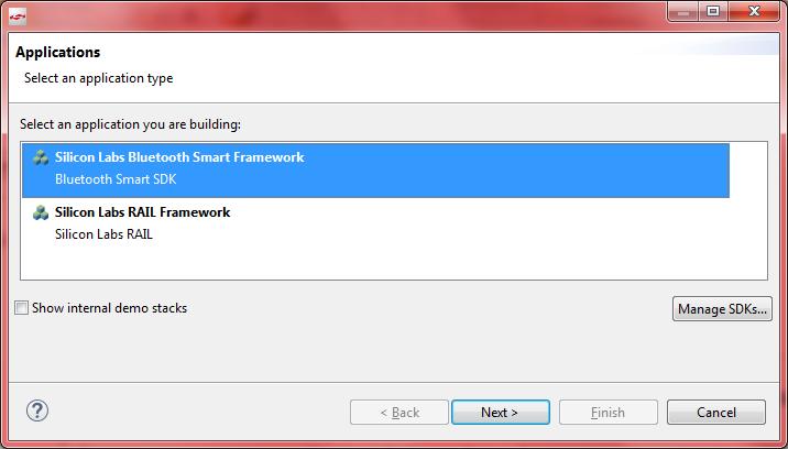 Testing with the DTM 2-Wire Firmware 3. Select the Bluetooth SDK. Figure 4.13.