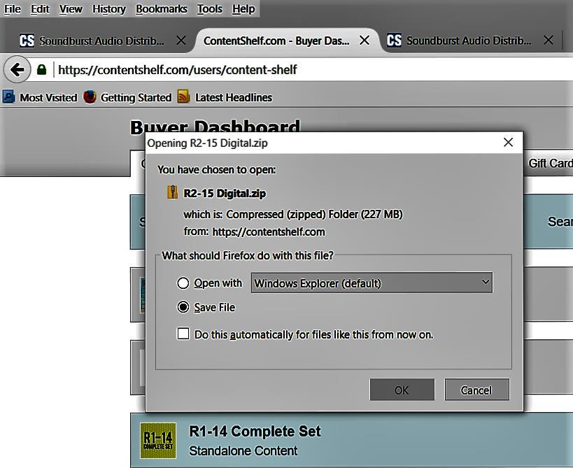 EXAMPLES OF BROWSER DOWNLOAD FILE OPTIONS We use zip files to deliver complete R-set music downloads.
