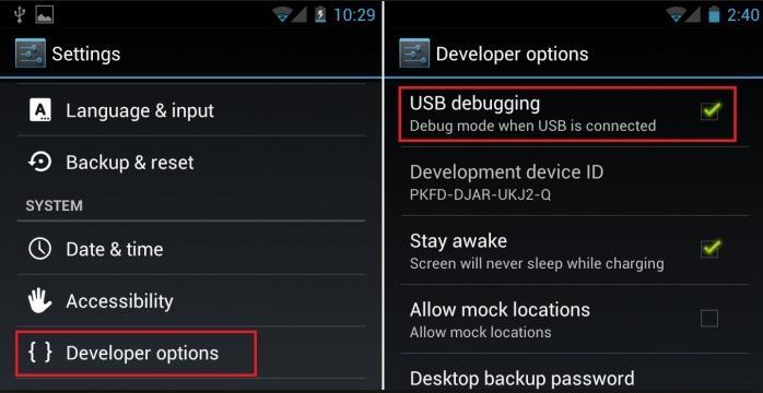 Android phones should be rooted to extract maximum data including deleted data and applications data.