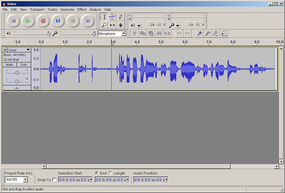 2 Introduction to Using Audacity In the following you will open and play a previously recorded Audacity audio file. Figure 5 shows the location of the Transport toolbar with the Play and Stop buttons.