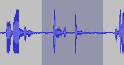 Click Play button Figure 7 Only the selected part of the waveform plays Audio Tracks When a project file is opened or a recording made, the project s waveforms are displayed in the Audacity window