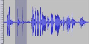 Introduction to Using Audacity 7 4. Click Fit Selection button The selected waveform expands to fit the track 5.