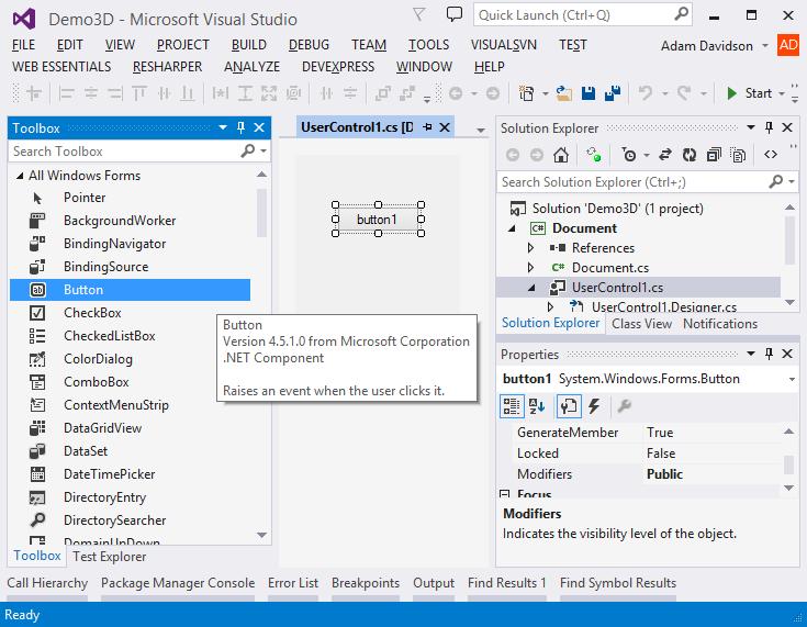 Visual Studio User Interface Designer