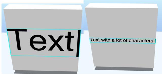 When using the text tool on a visual, the text will be centered and automatically resize to fit to