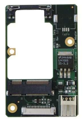 MiniPCI Express Adapter board has two mounting holes allowing them to be securely fixed inside a computer chassis.