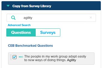 Selecting the checkbox will automatically add that question to the bottom of your survey, and c an then be optionally