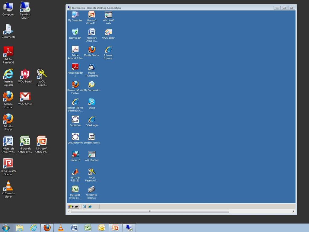 Notice that the Remote Desktop is displayed in its own window.