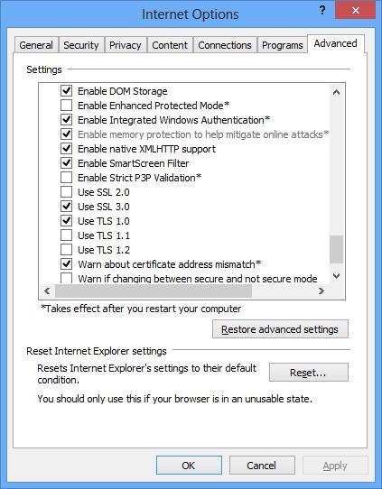 Step 1: Open Internet Options of Internet Explorer, click Privacy tab and set to Medium High (see