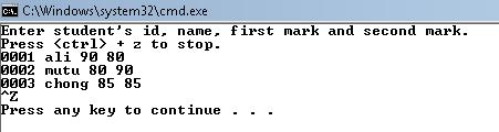 Example of Output File : More on Example 2 For