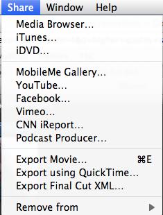SHARING YOUR VIDEO After you have made the finishing touches to your video it is time to share it with the world. imovie 11 gives you a number of different options for exporting your video.