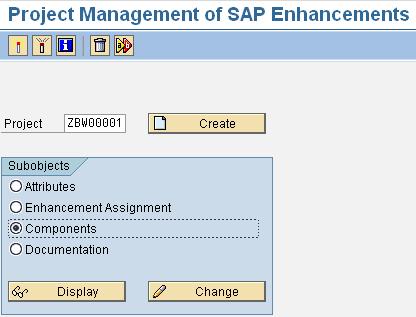 For this goto transaction CMOD and choose the project for Enhancements ZBW00001 (in present case), if it s not present