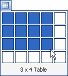 128 Microsoft PowerPoint 2003 Cell Cell Column Cell Cell Cell Cell Row Cells, Rows, and Columns New Slide button Table and Title Layout You can also insert a table by clicking the Insert Table button