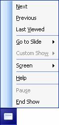 The first slide in the presentation fills the entire screen, as shown in Figure 7-1. In Slide Show View, you display your presentation as an electronic slide show.