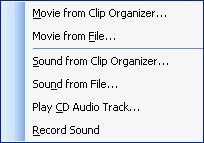 176 Microsoft PowerPoint 2003 Movies and Sounds menu Figure 8-3 The Record Narration dialog box. Figure 8-4 The Sound Selection dialog box lets you specify the quality and file size of your recording.