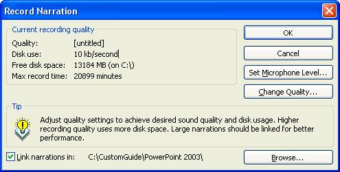 Quick Reference To Insert a Sound from the The Insert Sound dialog box appears. Now all you have to do is rummage around until you Microsoft find the sound Clip Gallery: file you want to insert.