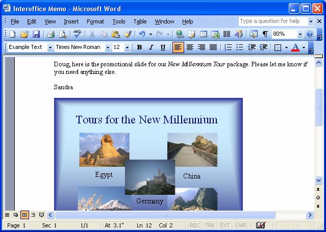 184 Microsoft PowerPoint 2003 Figure 9-1 Figure 9-2 Figure 9-3 If you work with Microsoft PowerPoint, you probably use Microsoft Word as well.