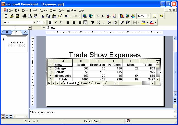 186 Microsoft PowerPoint 2003 2. Select Insert Object from the menu. The Insert Object dialog box appears, as shown in Figure 9-4.